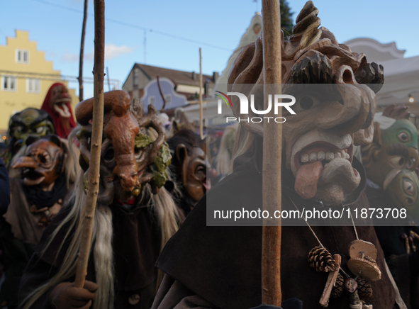 The Perchtenlauf is a centuries-old winter parade tradition held in Grafing, Bavaria, Germany, on December 15, 2024. Participants, adorned i...