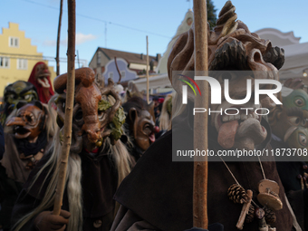 The Perchtenlauf is a centuries-old winter parade tradition held in Grafing, Bavaria, Germany, on December 15, 2024. Participants, adorned i...