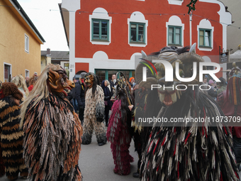 The Perchtenlauf is a centuries-old winter parade tradition held in Grafing, Bavaria, Germany, on December 15, 2024. Participants, adorned i...