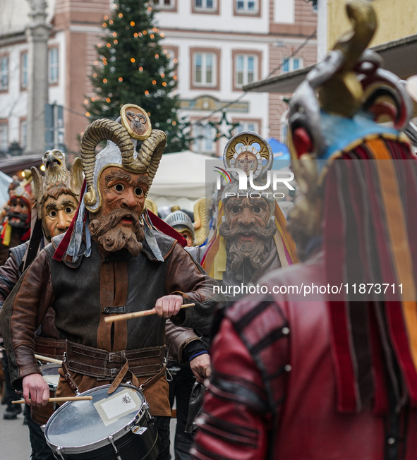 The Perchtenlauf is a centuries-old winter parade tradition held in Grafing, Bavaria, Germany, on December 15, 2024. Participants, adorned i...