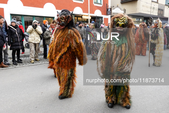 The Perchtenlauf is a centuries-old winter parade tradition held in Grafing, Bavaria, Germany, on December 15, 2024. Participants, adorned i...