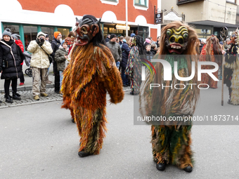 The Perchtenlauf is a centuries-old winter parade tradition held in Grafing, Bavaria, Germany, on December 15, 2024. Participants, adorned i...