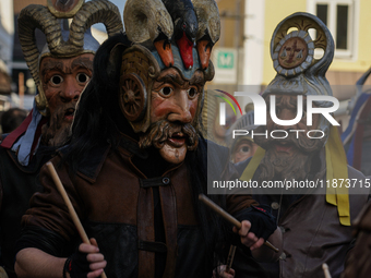 The Perchtenlauf is a centuries-old winter parade tradition held in Grafing, Bavaria, Germany, on December 15, 2024. Participants, adorned i...