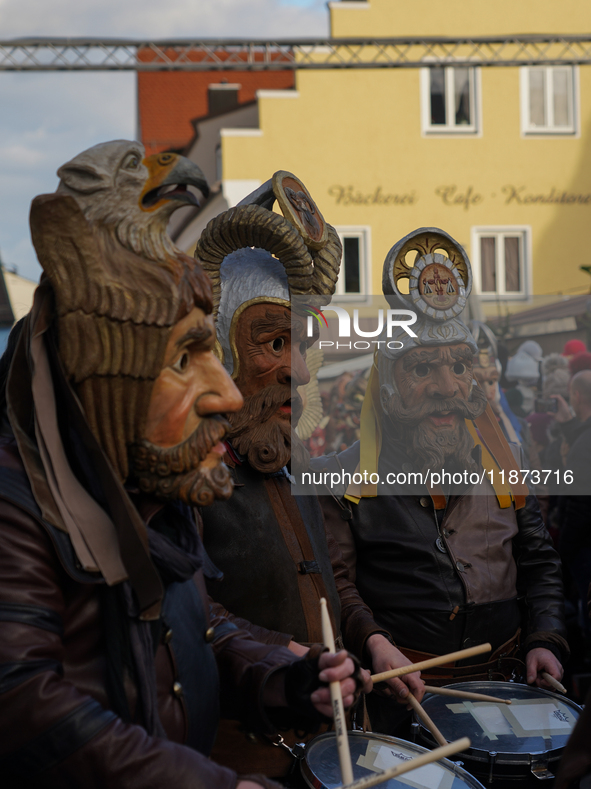 The Perchtenlauf is a centuries-old winter parade tradition held in Grafing, Bavaria, Germany, on December 15, 2024. Participants, adorned i...