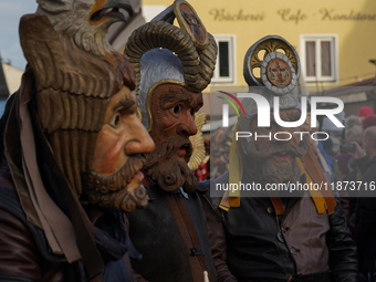 The Perchtenlauf is a centuries-old winter parade tradition held in Grafing, Bavaria, Germany, on December 15, 2024. Participants, adorned i...