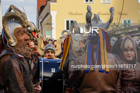 The Perchtenlauf is a centuries-old winter parade tradition held in Grafing, Bavaria, Germany, on December 15, 2024. Participants, adorned i...