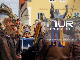 The Perchtenlauf is a centuries-old winter parade tradition held in Grafing, Bavaria, Germany, on December 15, 2024. Participants, adorned i...