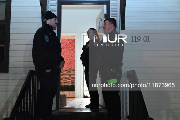 A 32-year-old woman dies and a 49-year-old man is wounded in a shooting in College Point, Queens, New York, United States, on December 16, 2...