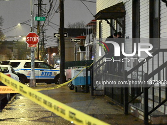 A 32-year-old woman dies and a 49-year-old man is wounded in a shooting in College Point, Queens, New York, United States, on December 16, 2...