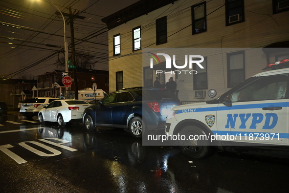 A 32-year-old woman dies and a 49-year-old man is wounded in a shooting in College Point, Queens, New York, United States, on December 16, 2...