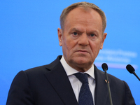 In Warsaw, Poland, on December 12, 2024, Prime Minister of Poland Donald Tusk meets with President of the French Republic Emmanuel Macron at...