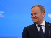 In Warsaw, Poland, on December 12, 2024, Prime Minister of Poland Donald Tusk meets with President of the French Republic Emmanuel Macron at...