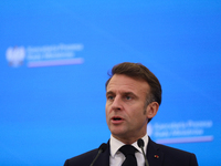 In Warsaw, Poland, on December 12, 2024, French President Emmanuel Macron meets with Polish Prime Minister Donald Tusk at the Chancellery of...