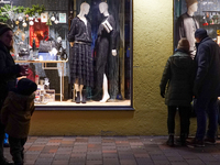 A shop window is festively decorated in Wasserburg am Inn, Bavaria, Germany, on December 15, 2024. (