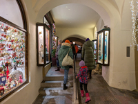 A shop window is festively decorated in Wasserburg am Inn, Bavaria, Germany, on December 15, 2024. (