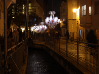 The old town of Augsburg, Bavaria, Germany, is in festive lighting on December 14, 2024. (