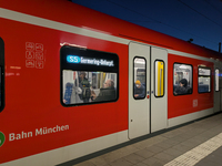 Passengers are aboard the S5 suburban train bound for Germering-Unterpfaffenhofen in Munich, Bavaria, Germany, on December 16, 2024. The S5...