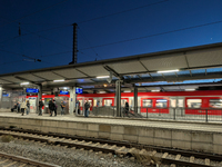 Commuters wait on platforms at Munich Pasing Station in Munich, Bavaria, Germany, on December 16, 2024. Munich Pasing Station, a key transpo...