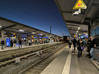 Commuters wait on platforms at Munich Pasing Station in Munich, Bavaria, Germany, on December 16, 2024. Munich Pasing Station, a key transpo...