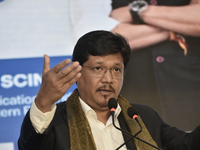 Conrad K Sangma, Hon'ble Chief Minister of Meghalaya, speaks during the North East Investors Summit event to showcase the potential hub of t...