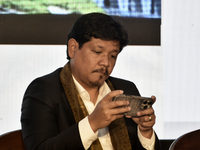 Conrad K Sangma, Hon'ble Chief Minister of Meghalaya, speaks during the North East Investors Summit event to showcase the potential hub of t...