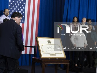 President Joe Biden signs a proclamation establishing a national monument to honor the first female Cabinet secretary, Frances Perkins, the...