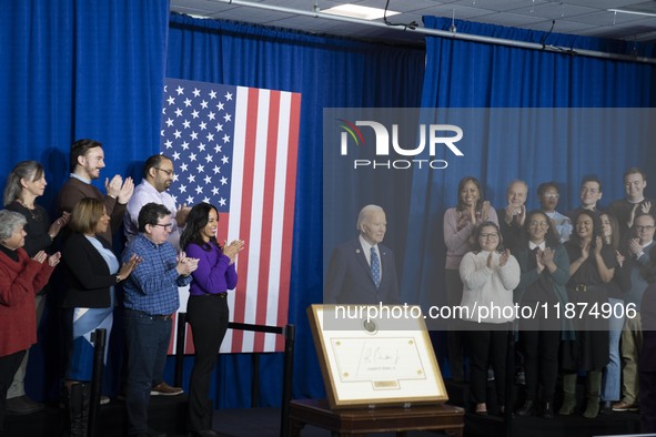 President Joe Biden signs a proclamation establishing a national monument to honor the first female Cabinet secretary, Frances Perkins, the...