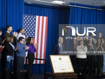 President Joe Biden signs a proclamation establishing a national monument to honor the first female Cabinet secretary, Frances Perkins, the...