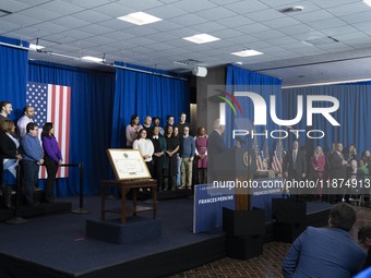 President Joe Biden signs a proclamation establishing a national monument to honor the first female Cabinet secretary, Frances Perkins, the...