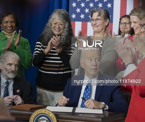 President Joe Biden signs a proclamation establishing a national monument to honor the first female Cabinet secretary, Frances Perkins, the...