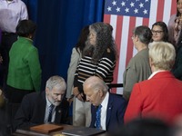 President Joe Biden signs a proclamation establishing a national monument to honor the first female Cabinet secretary, Frances Perkins, the...