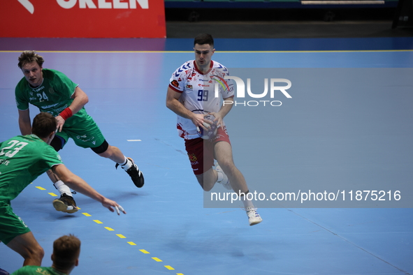 Patryk Niedzielenko participates in a match of the Orlen Superliga between WKS Slask Wroclaw and Wybrzeze Gdansk in Wroclaw, Poland, on Dece...