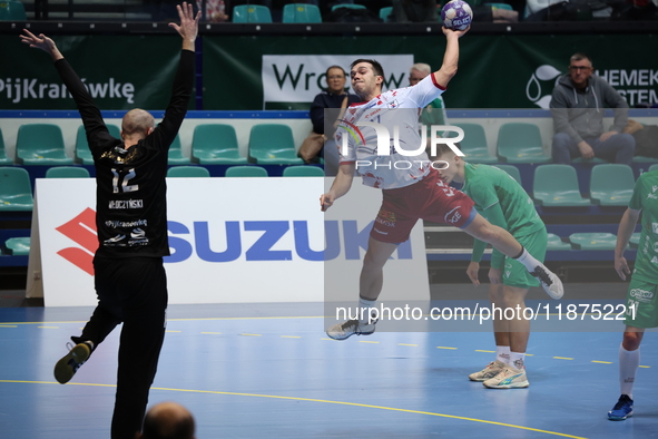 Mateusz Goralski participates in a match of the Orlen Superliga between WKS Slask Wroclaw and Wybrzeze Gdansk in Wroclaw, Poland, on Decembe...