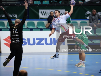 Mateusz Goralski participates in a match of the Orlen Superliga between WKS Slask Wroclaw and Wybrzeze Gdansk in Wroclaw, Poland, on Decembe...