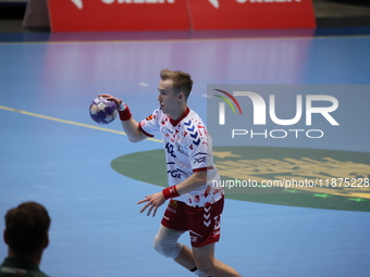 Jakub Bedzikowski participates in a match of the Orlen Superliga between WKS Slask Wroclaw and Wybrzeze Gdansk in Wroclaw, Poland, on Decemb...