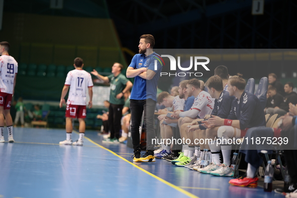 Patryk Rombel participates in a match of the Orlen Superliga between WKS Slask Wroclaw and Wybrzeze Gdansk in Wroclaw, Poland, on December 1...