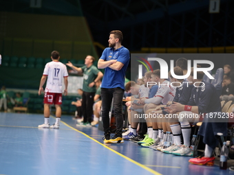 Patryk Rombel participates in a match of the Orlen Superliga between WKS Slask Wroclaw and Wybrzeze Gdansk in Wroclaw, Poland, on December 1...