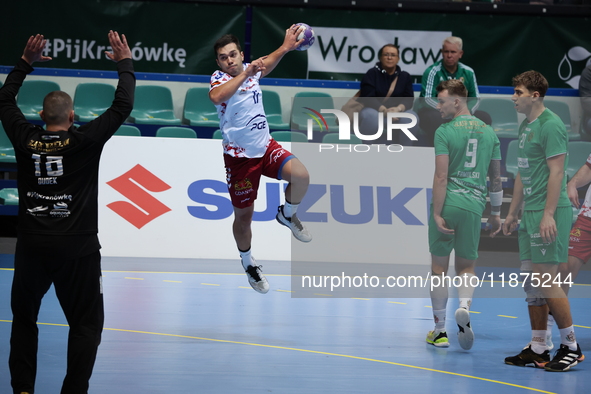 MACIEJ PAPINA participates in a match of the Orlen Superliga between WKS Slask Wroclaw and Wybrzeze Gdansk in Wroclaw, Poland, on December 1...