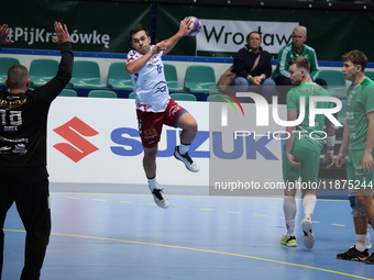 MACIEJ PAPINA participates in a match of the Orlen Superliga between WKS Slask Wroclaw and Wybrzeze Gdansk in Wroclaw, Poland, on December 1...