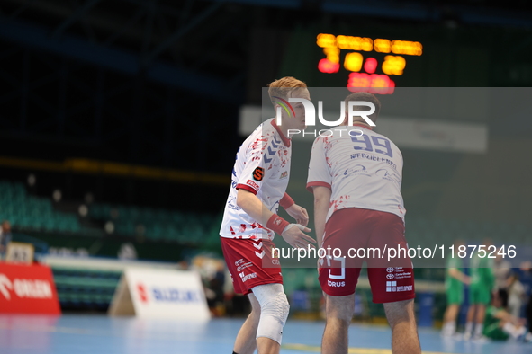 Patryk Niedzielenko participates in a match of the Orlen Superliga between WKS Slask Wroclaw and Wybrzeze Gdansk in Wroclaw, Poland, on Dece...