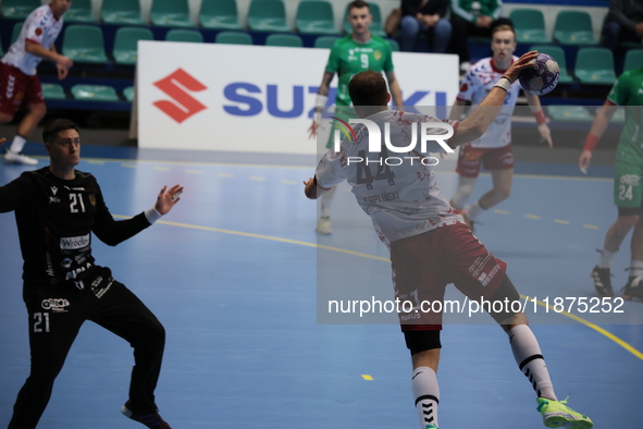 Mikolaj Czaplinski and Patryk Malecki play during a match of the Orlen Superliga between WKS Slask Wroclaw and Wybrzeze Gdansk in Wroclaw, P...