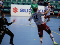 Mikolaj Czaplinski and Patryk Malecki play during a match of the Orlen Superliga between WKS Slask Wroclaw and Wybrzeze Gdansk in Wroclaw, P...