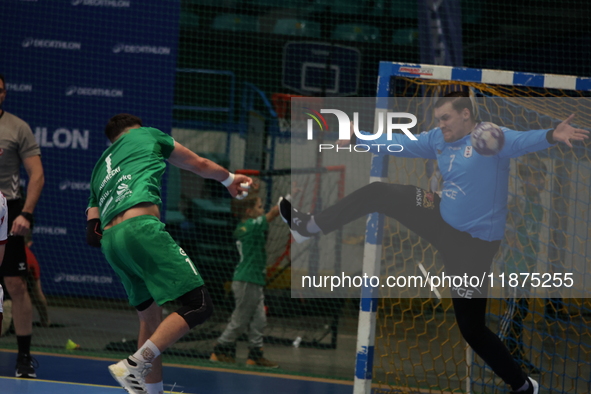 HUBERT KORNECKI and MATEUSZ ZEMBRZYCKI participate in a match of the Orlen Superliga between WKS Slask Wroclaw and Wybrzeze Gdansk in Wrocla...