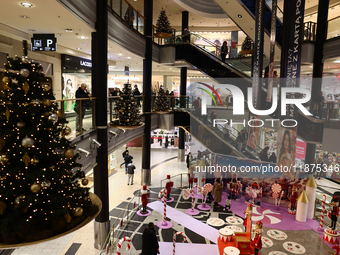 A view of the Galeria Krakowska shopping mall with Christmas decorations in Krakow, Poland on December 16, 2024. (