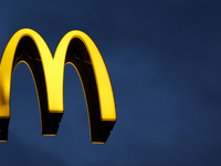 McDonald's logo is seen in Krakow, Poland on December 16, 2024. (