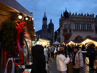 A view of the Christmas fair at Main Square in Krakow, Poland on December 16, 2024. (