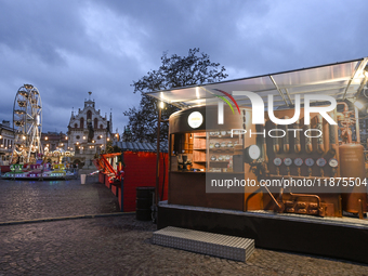 RZESZOW, POLAND - DECEMBER 16:
A general view of the Christmas Market at Main Market Square opening in the afternoon amid strong winds after...