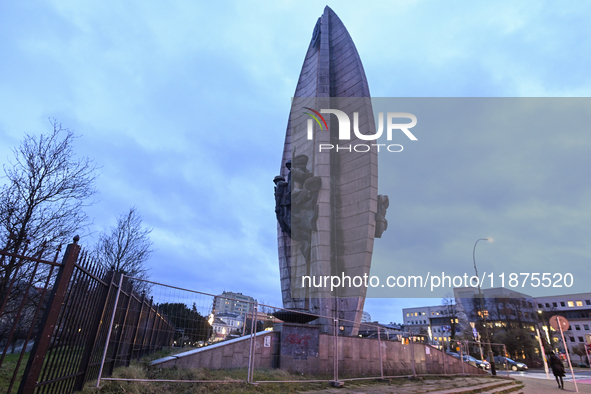 RZESZOW, POLAND - DECEMBER 16:
A view of the Revolution Monument located in the heart of Rzeszow, on December 16, 2024, in Rzeszow, Subcarpa...