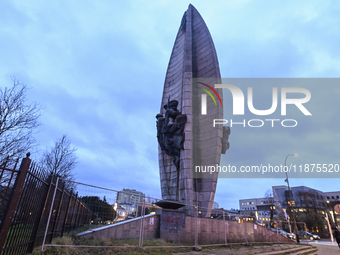 RZESZOW, POLAND - DECEMBER 16:
A view of the Revolution Monument located in the heart of Rzeszow, on December 16, 2024, in Rzeszow, Subcarpa...