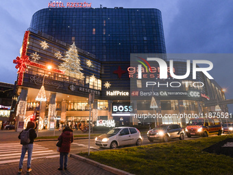 RZESZOW, POLAND - DECEMBER 16:
An evening view of Hotel Rzeszow and the Galeria Rzeszow shopping center, on December 16, 2024, in Rzeszow, S...